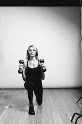 Stationary Lunge with Bicep Curl - Photo 2